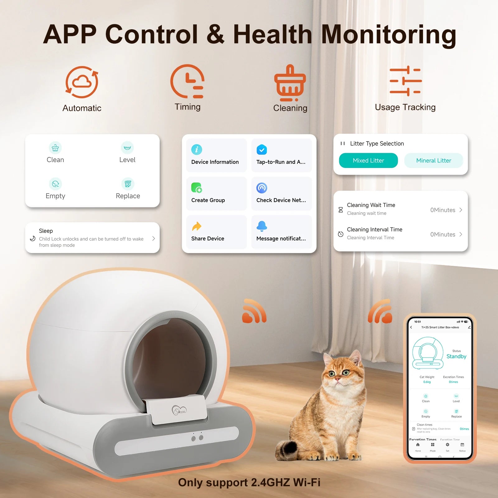 ZeliPet™ SmartCare Self-Cleaning Litter Box