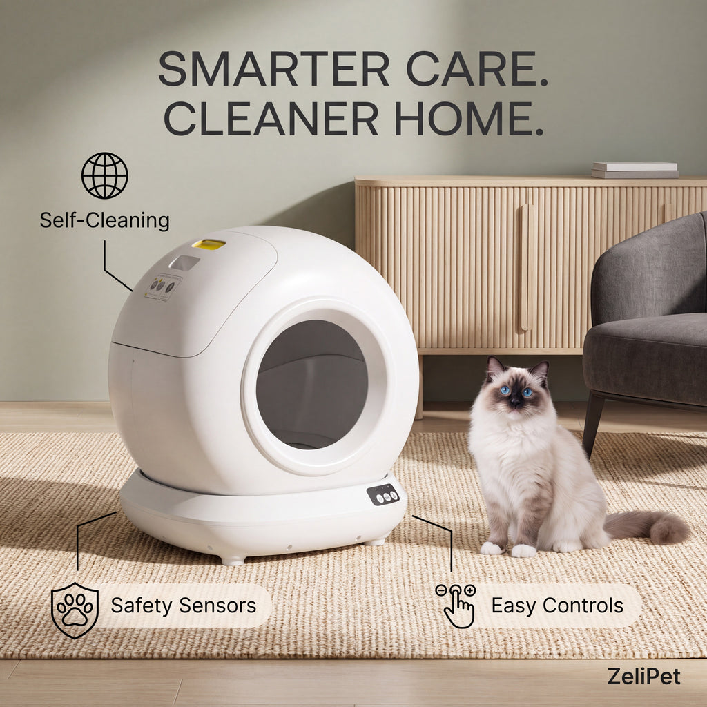ZeliPet™ Smart 78L Automatic Self-Cleaning Cat Litter Box - Fully Enclosed APP Control for Multi-Cat Homes